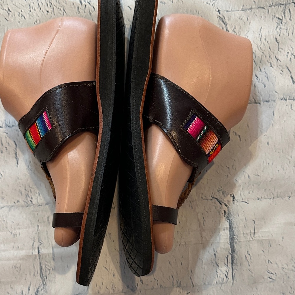 Colorful Striped Women's Sandals - Picture 4 of 9